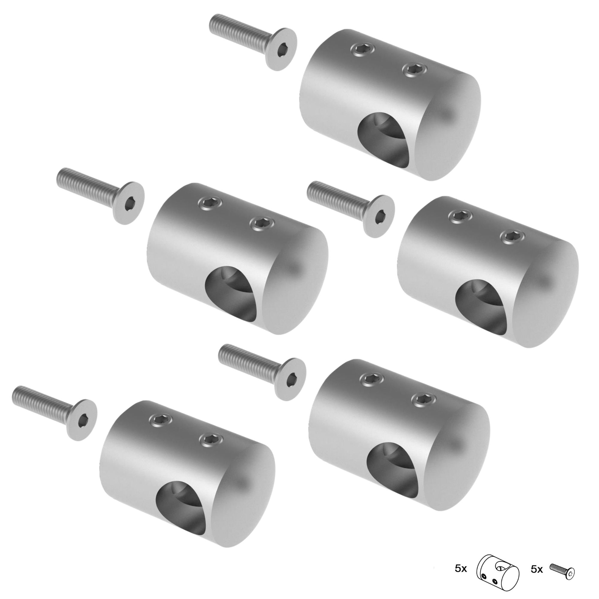 Fuellstabhalter Edelstahl AISI 304 d12 fuer Flachpfosten SET5-89-11A0830000SET5-A.4