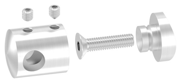 Querstabhalter V2A Edelstahl – Anschluss 48-3 mm fuer Rundstaebe 10 mm inkl- Schrauben-11-1036.4