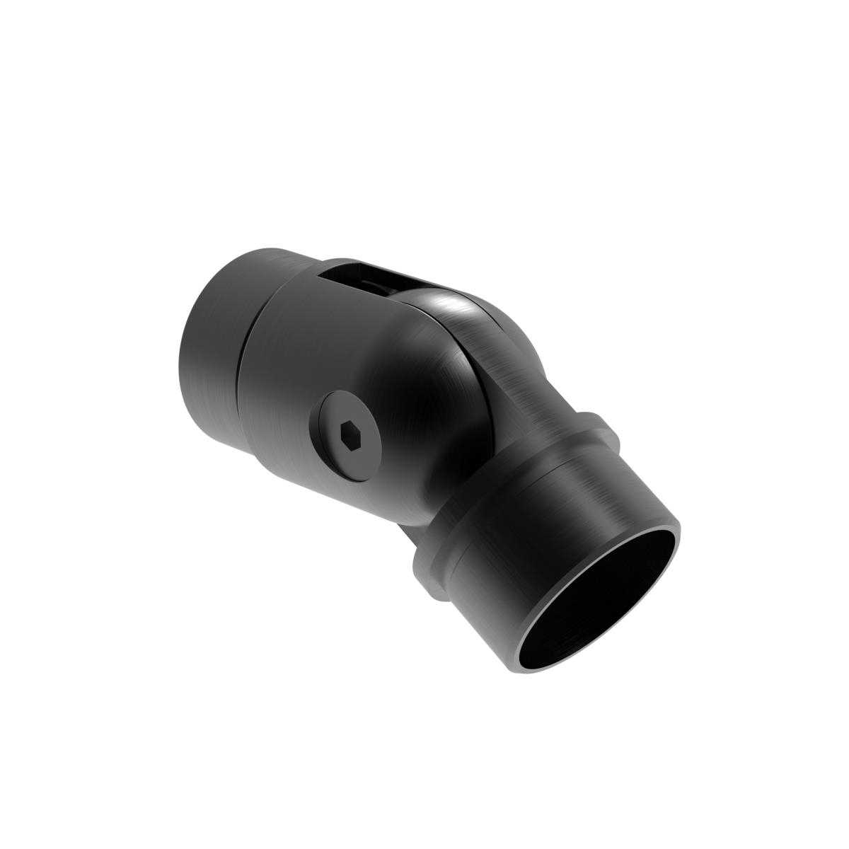 Handlauf Gelenkverbinder Edelstahl AISI 304 D42-4x2 mm stellbar Schliff-PVD Schwarz-89-11APVD0302242-A.4