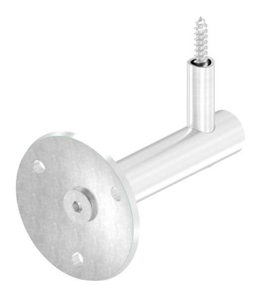 Handlaufhalter V2A Ronde 70x5mm Buegel 20mm Wandabstand 84mm zum Anschrauben Holzschraube-11-2041.4