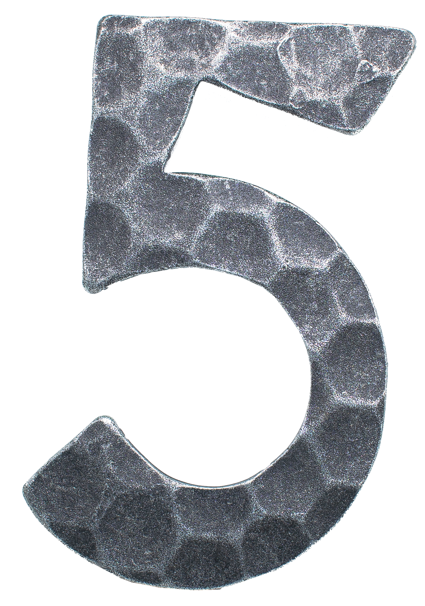 Hausnummer 5 - Abmessung 12x8 cm - Material 4 mm gehaemmert - Stahl -Roh- S235JR-30-3115.8