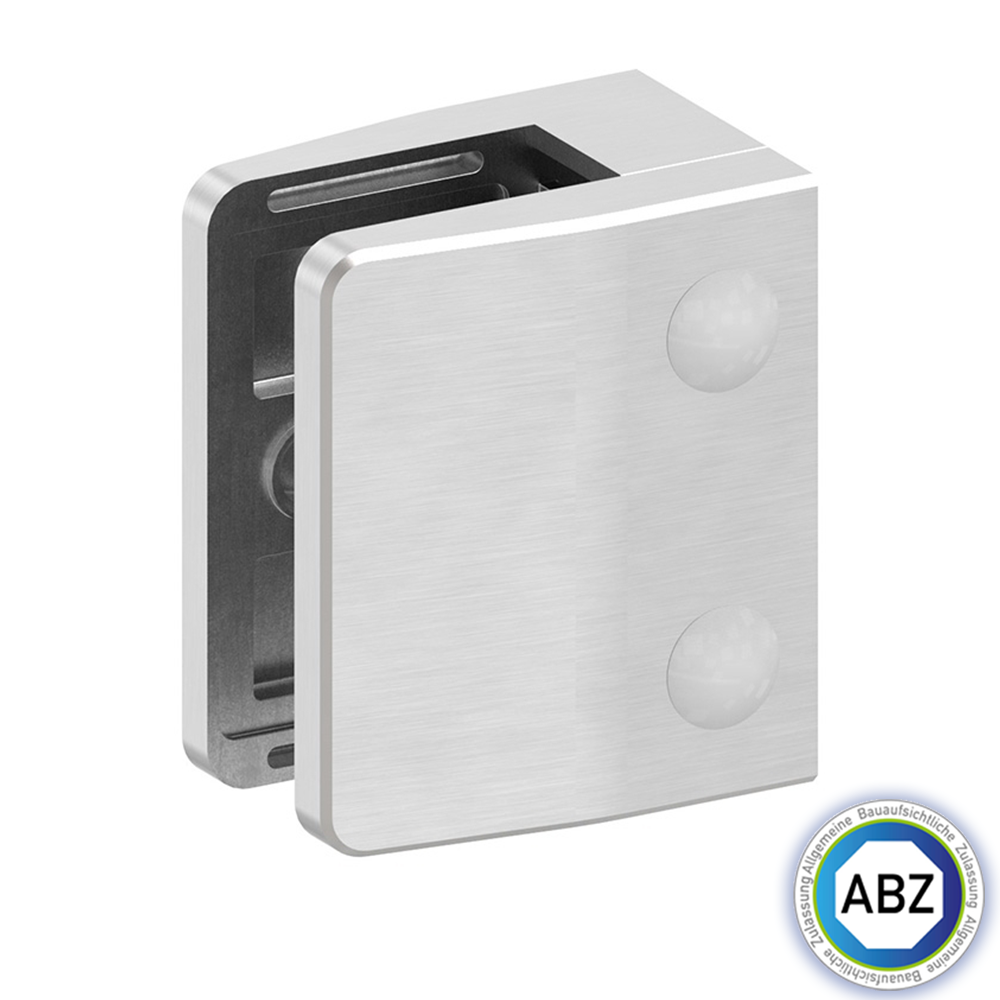 Glasklemme - mit ABZ Zulassung - Masse- 55x65x37-5 mm - verschiedene Anschluesse - V2A - V4A - Zink - Edel- Optik-GLASKLEMME-F-35-60-4.8