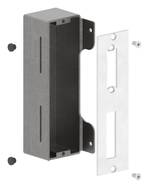 Gegenkasten Stahl roh fuer 50mm Schlosskasten zum Anschweissen- V2A Schliessblech-88-1159300-ST.50
