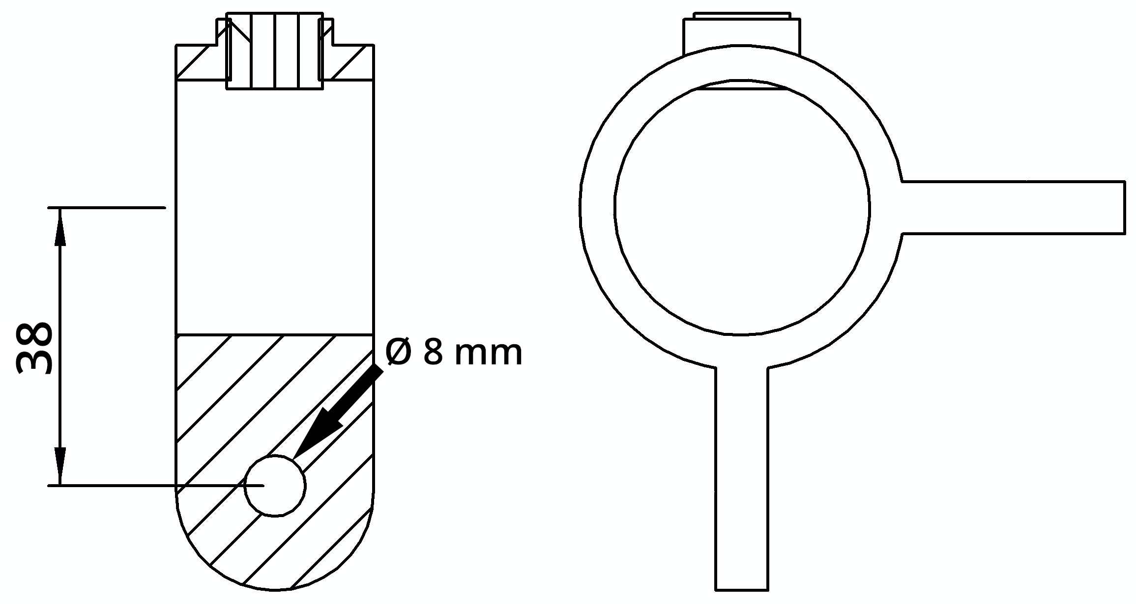 Rohrverbinder Gelenkhalter Ø 26-9 mm -3-4- - Temperguss verzinkt - 168MA27-168MA27