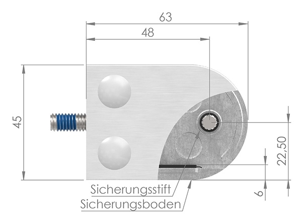 Glasklemme 63x45x30 mm AbZ fuer Anschluss Ø 33-7 mm Zink-10-2433ABZ.3