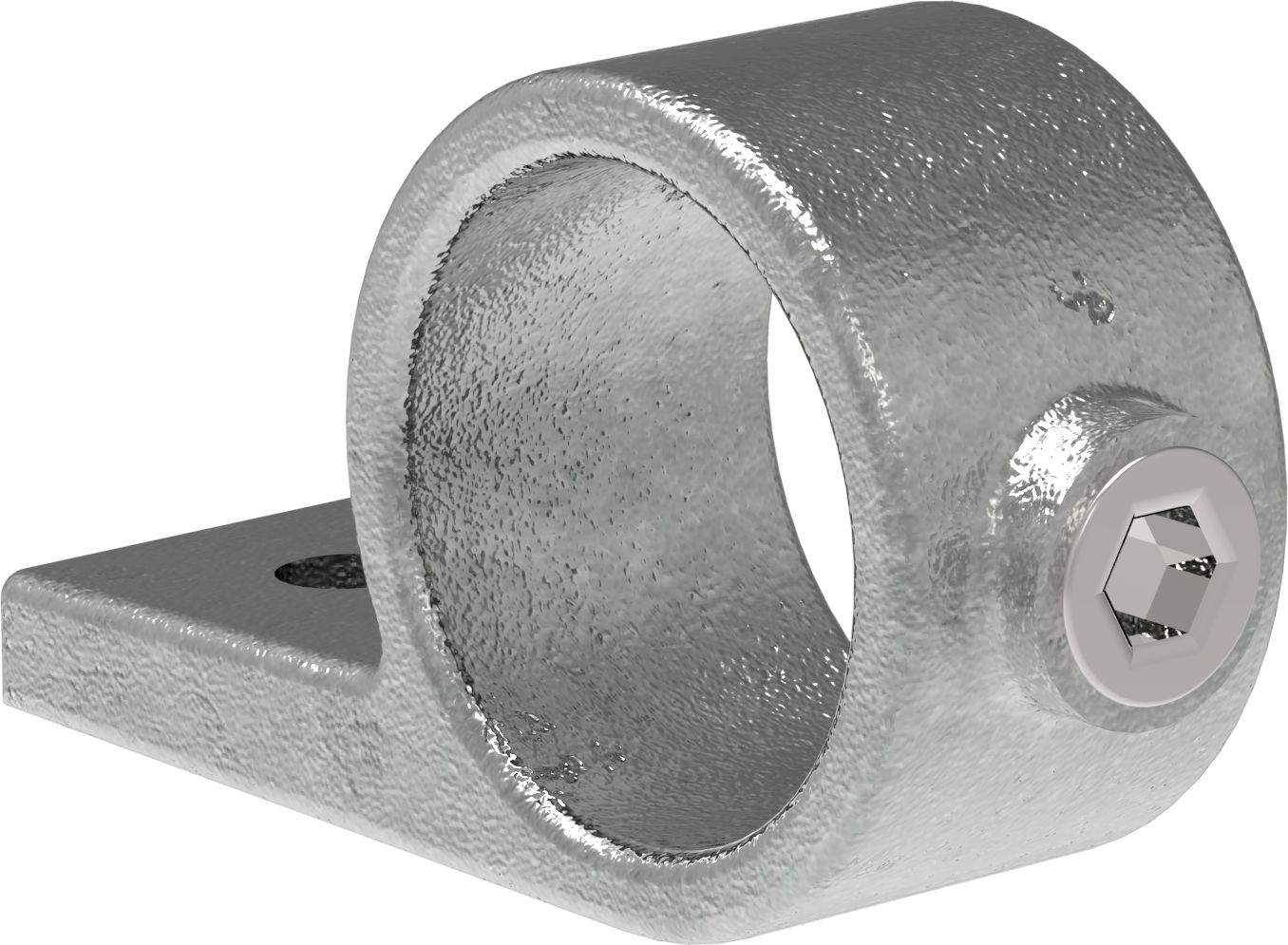 Rohrverbinder - Befestigungsring mit Flansch 1 Bohrung - 199B34 - 33-7 mm - 1- - Feuerverzinkt u. Elektrogalvanisiert-199B34