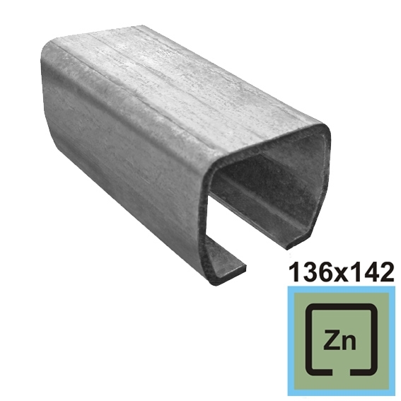 Laufschiene Stahl verzinkt 136 x 142 x 6 mm L = 3000 mm-89-11H02136X142ZN3000-A.4