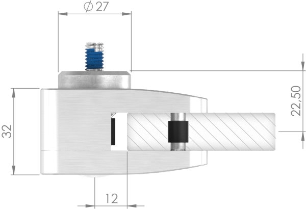 Sichtschutz Endglasklemme Mod- 26- in V2A-88-1126-EK.V2A