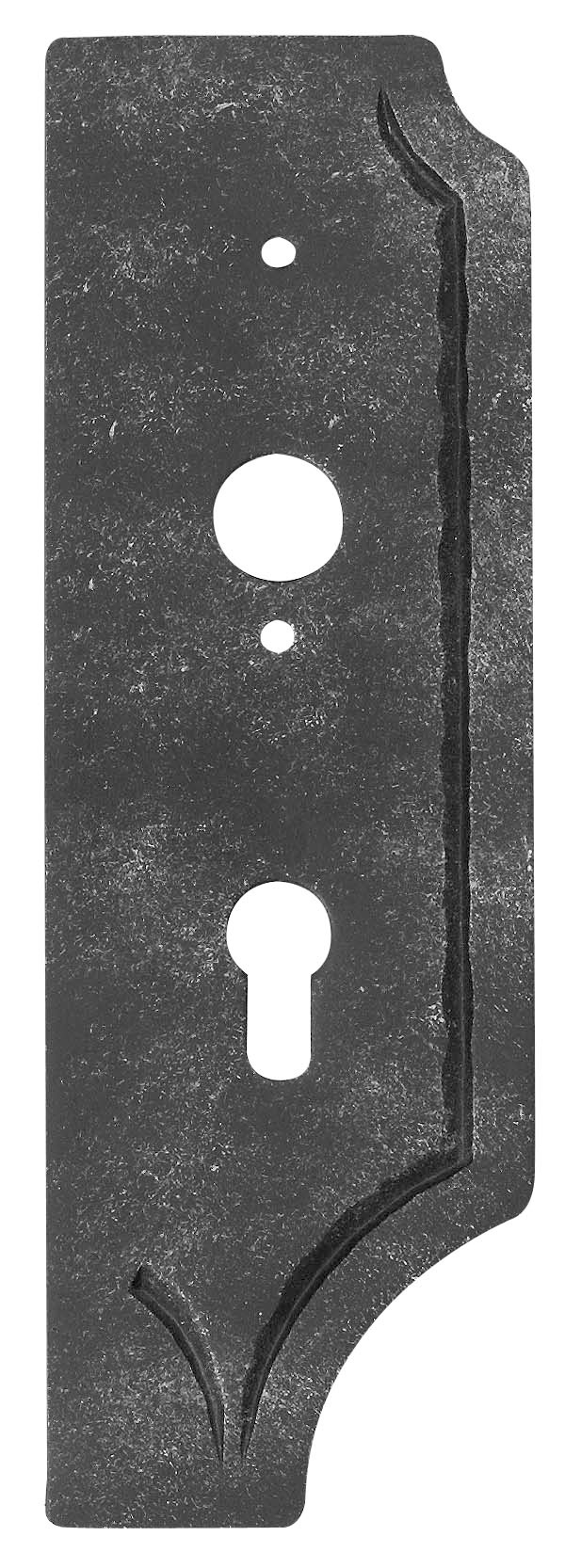 Schlossplatte rechts - Masse- 85x260x4 mm - Dornmass- 40 - Stahl S235JR- roh-30-3339.8