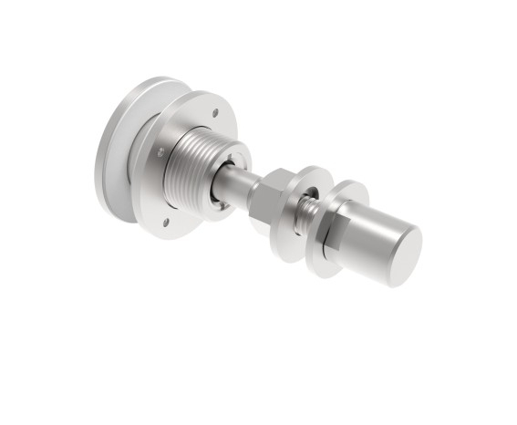 Edelstahl Glashalter Punkthalter Kugelgelenk fuer Fassade AISI 304 geschliffen-89-11GS304ZAR55-A.4