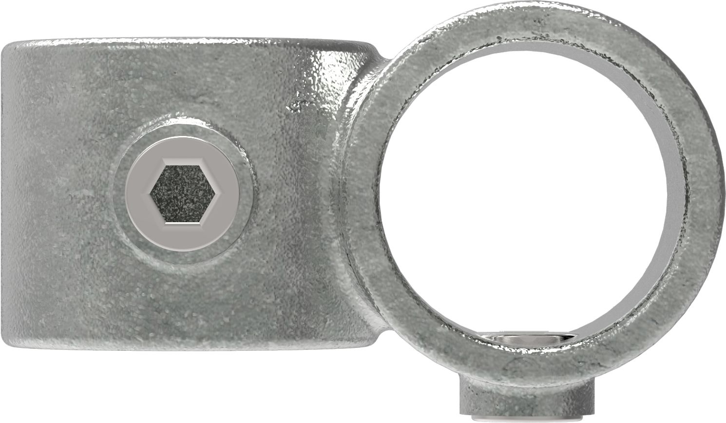 Rohrverbinder Kreuzstueck vorgesetzt 90° reduziert Ø 48-3 mm -1 1-2- - 42-4 mm -1 1-4- - Temperguss verzinkt - 161D48-C42-161D48-C42