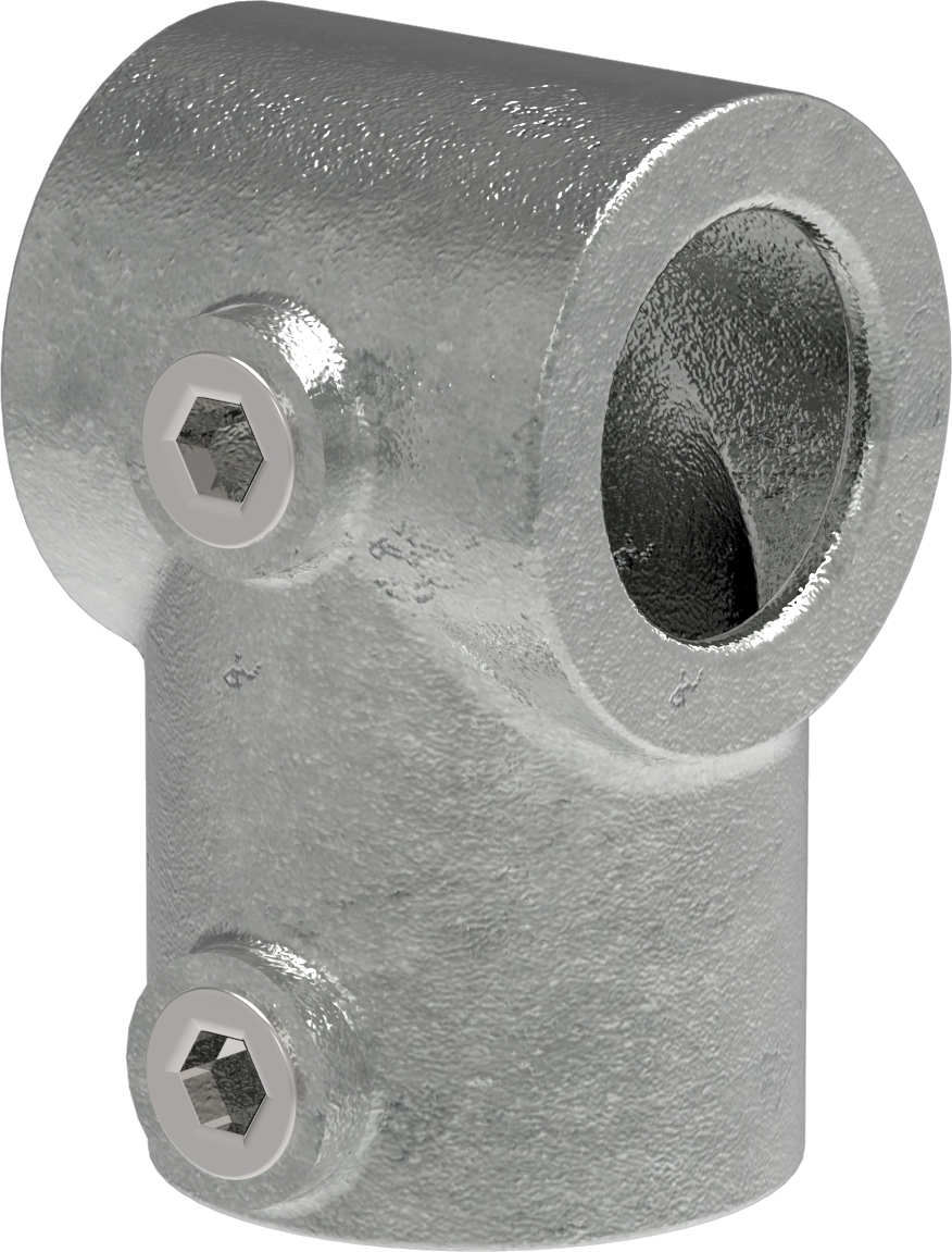Rohrverbinder T-Stueck kurz Ø 42-4 mm -1 1-4- - 48-3 mm -1 1-2- - Temperguss verzinkt - 101C42-D48-101C42-D48