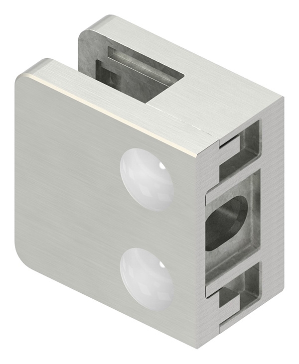Glasklemme 45x45x26 mm AbZ fuer Anschluss flach Edelstahleffekt-10-3000.2ABZ