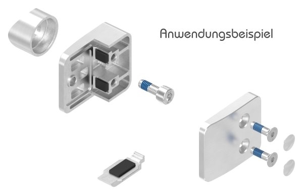 Sichtschutz Endglasklemme Mod- 26- in V4A-88-1126-EK.V4A