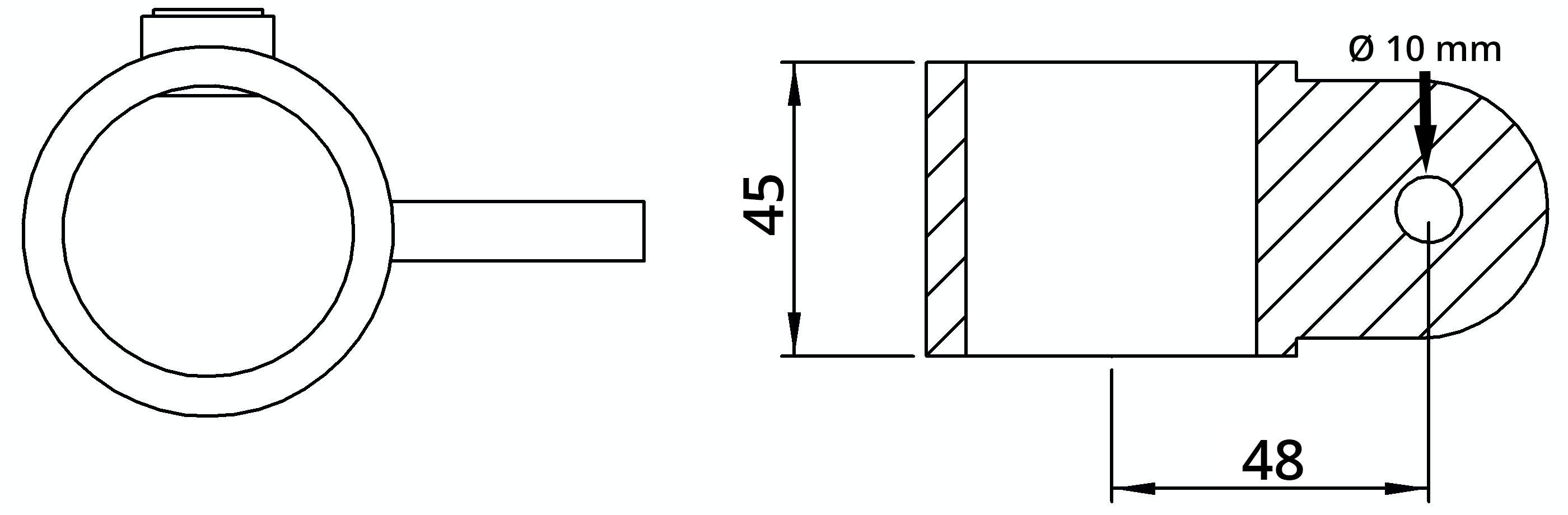 Rohrverbinder - Gelenkauge einfach - 173MC42 - 42-4 mm - 1 1-4- - Feuerverzinkt u. Elektrogalvanisiert-173MC42