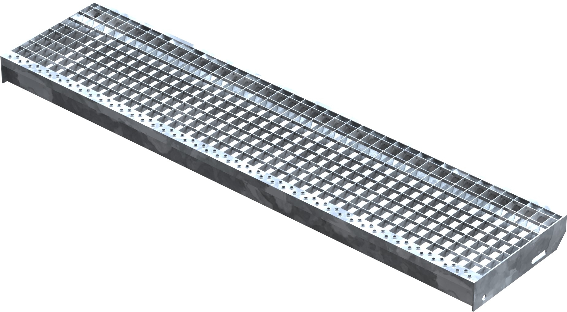 Gitterroststufe Treppenstufe Masse- 1300x305 mm 30-30 mm S235JR -St37-2- im Vollbad feuerverzinkt-40-1303030.7