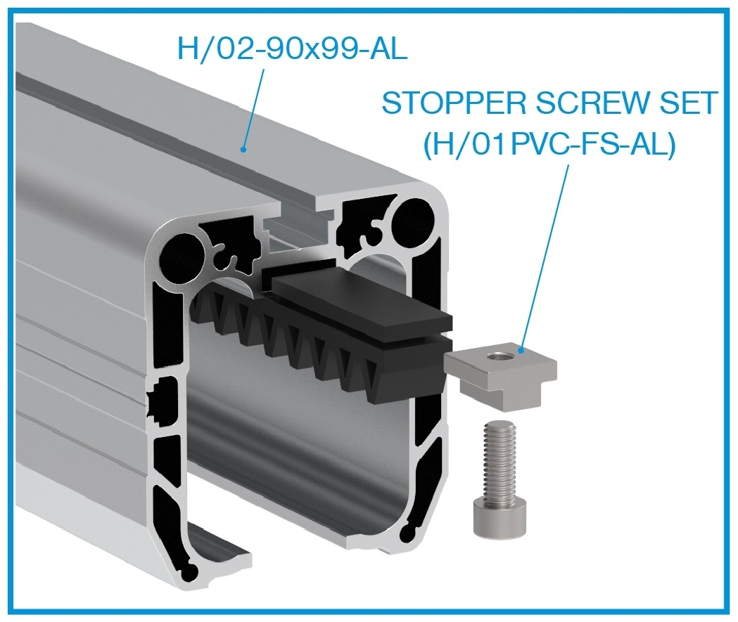 Fuehrungsprofil Aluminium 90 x 99 mm L = 7000 mm roh-89-11H0290X99AL7000-A.4