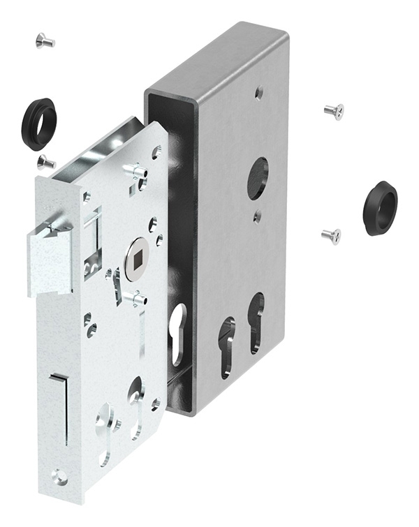 Kastenschloss verzinkt 30 mm fuer zwei Profilzylinder-30-3250.8
