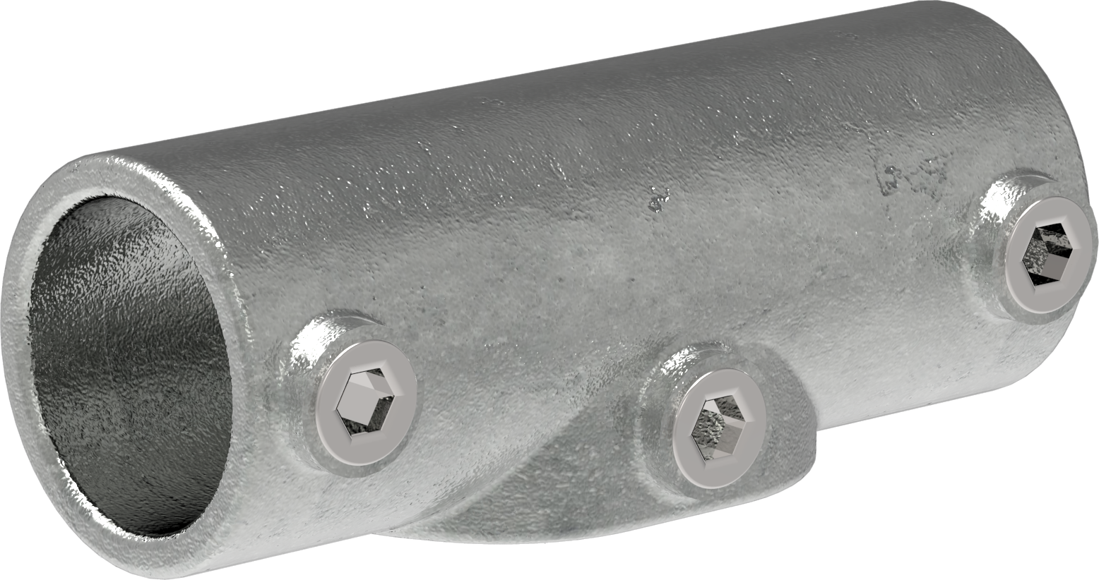 Rohrverbinder T-Stueck 30-45° Ø 48-3 mm -1 1-2- - Temperguss verzinkt - 127D48-127D48