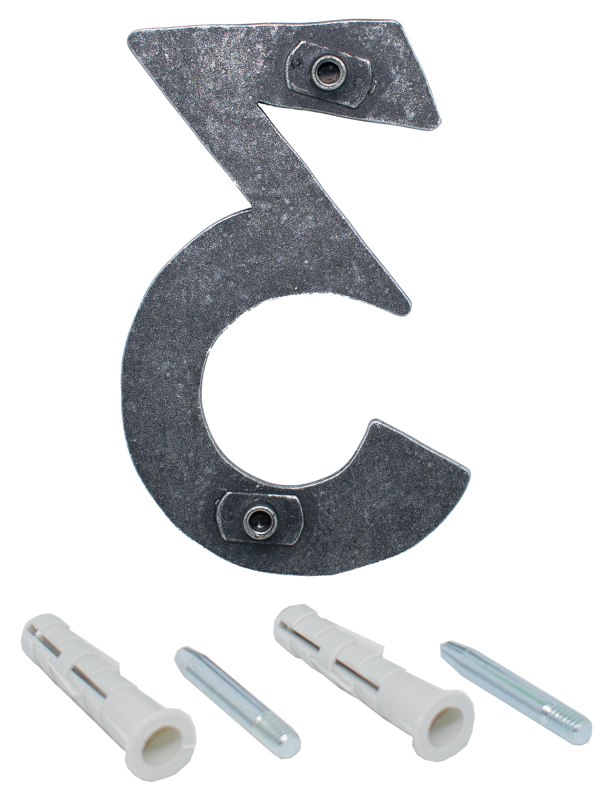 Hausnummer 3 - Abmessung 12x8 cm - Material 4 mm gehaemmert - Stahl -Roh- S235JR-30-3113.8