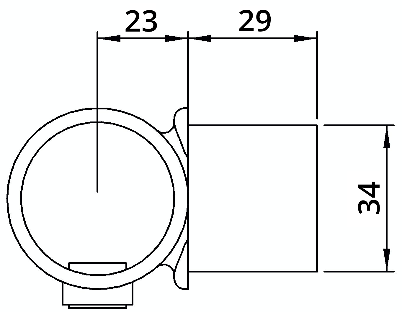 Rohrverbinder - Drehstueck - 147B34 - 33-7 mm - 1- - Feuerverzinkt u. Elektrogalvanisiert-147B34