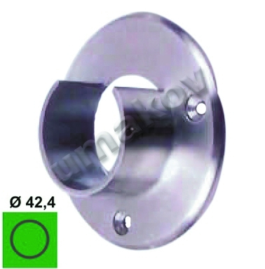 Handlaufflansch Edelstahl AISI 316 D42-4x1-5 Wandmontage Schliff-89-11A146505042-A.4