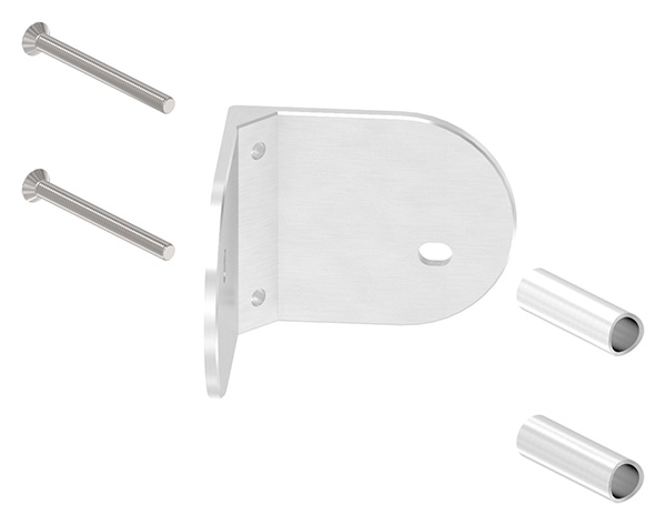 Wandbefestigung Edelstahl V2A fuer Rohr Ø 42-4 mm- Platte Ø 100 x 6 mm- 90° Innenecke-88-1150132-240.IE