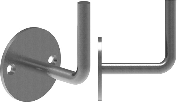 Handlauftraeger Stahl geschliffen Ronde 70x4 mm Buegel 12 mm 2 Loecher gesenkt Anschwei-30-1415.8