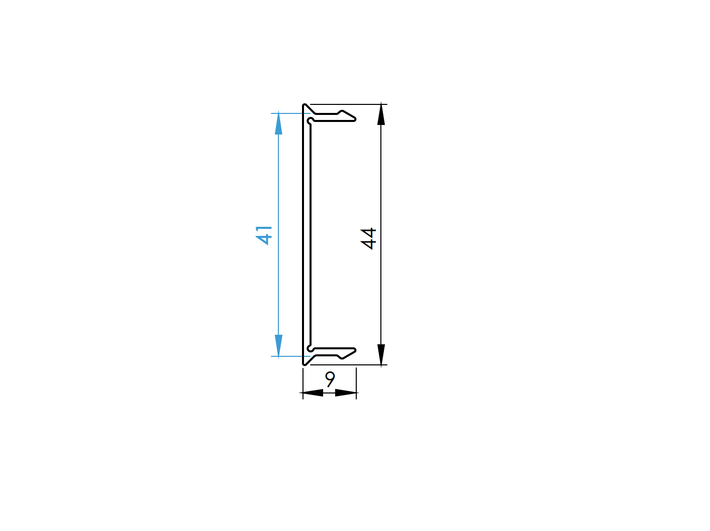 Abdeckleiste Aluminium Click-lock 41x9 mm 6-0 m Anthrazit RAL 7016 strukturiert-89.FGAF41X96000R7016