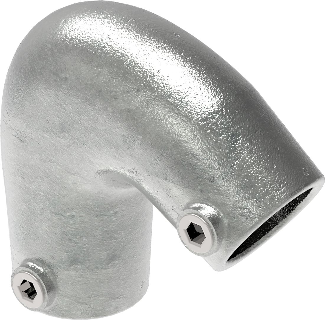 Rohrverbinder Bogen variabel 40-70° Ø 33-7 mm -1- - Temperguss verzinkt - 123B34-123B34