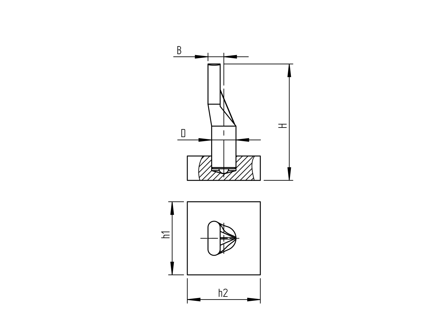 Unteres Torband zum Anschweissen Stahl verzinkt D=20 mm fuer Tore bis 200 kg-89-11D43220-A.4