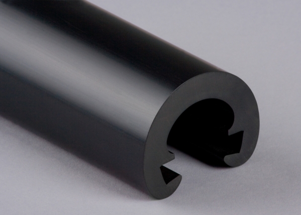 Kunststoffhandlauf Ø 55mm fuer 40 x 8mm- schwarz- 25 Meter-88-11R55.001