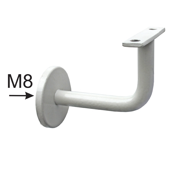 Handlaufhalter Stahl 90x60 mm D 50 mm M8 weiss-89-11Z125WHITE-A.4
