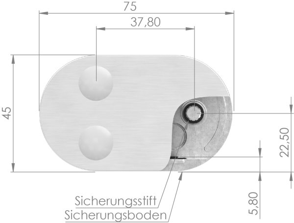 Sichtschutz Endglasklemme Mod- 25- in V2A-88-1125-EK.V2A