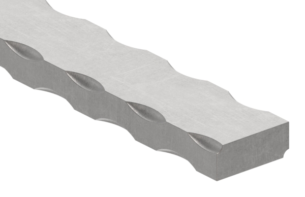 Flacheisen 30x12 mm Kanten gehaemmert 3000mm Schmiedeeisen Antik-30-1481.8