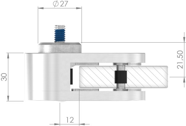 Sichtschutz Endglasklemme Mod- 25- in V2A-88-1125-EK.V2A