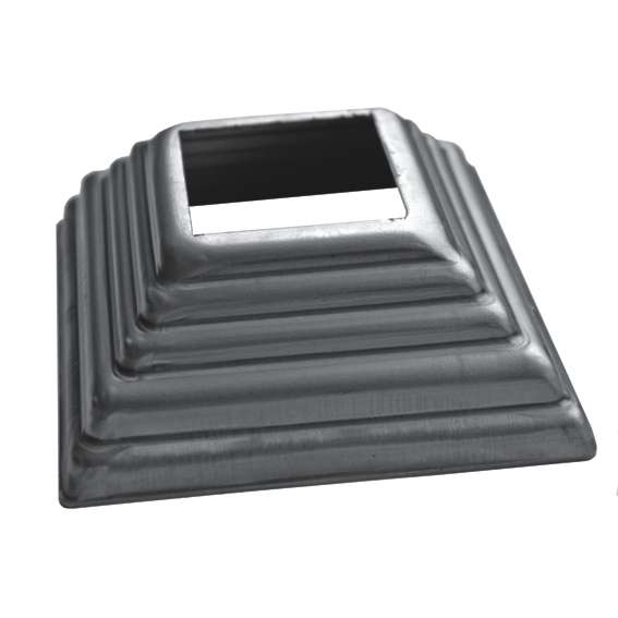 Stahl Rosette quadratisch 80x80 fuer Pfosten 32x32 mm- roh-89-11E227530X30-A.4