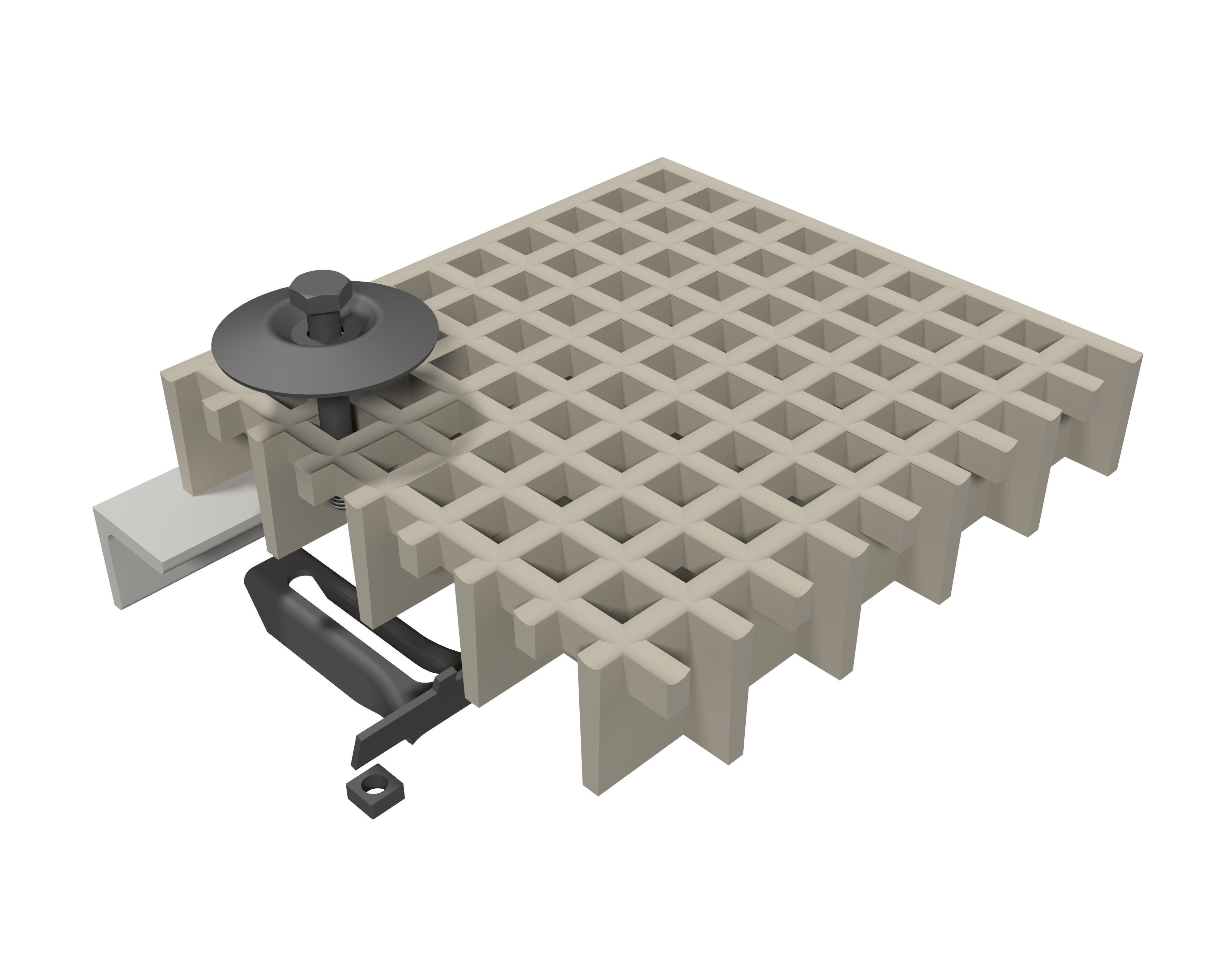 Klemme T M2942 - Rosthoehe 30 mm - V4A -1-4571-1.4404- - fuer GFK-Gitterroste-GFK-B2942-304