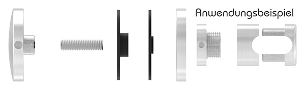 BRENK-fix® Ober- und Unterteil Ø 52mm zu Glas-Halter- V2A-88-11BR-OT52.V2A