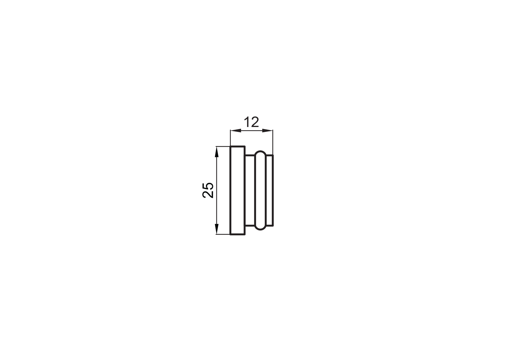 Edelstahl Stopfen fuer Laufschienenrohr Glasschiebetuer- AISI 304- geschliffen-89-11GSP9100A16-A.4