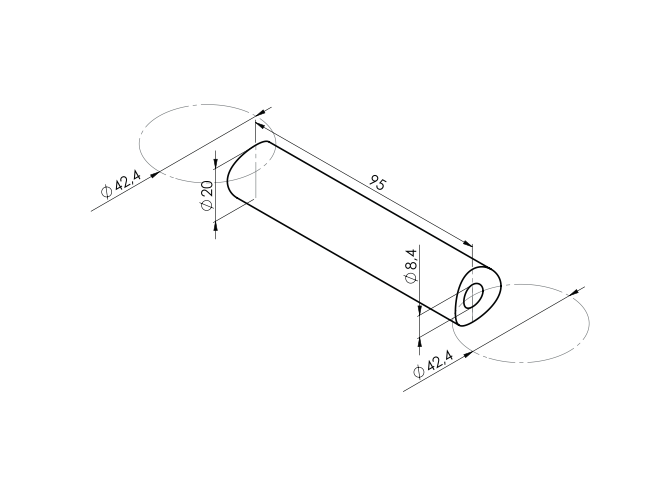 Gelaenderdistanzhalter Edelstahl AISI 304 L 95 mm Schliff-89-11A01295-A.4