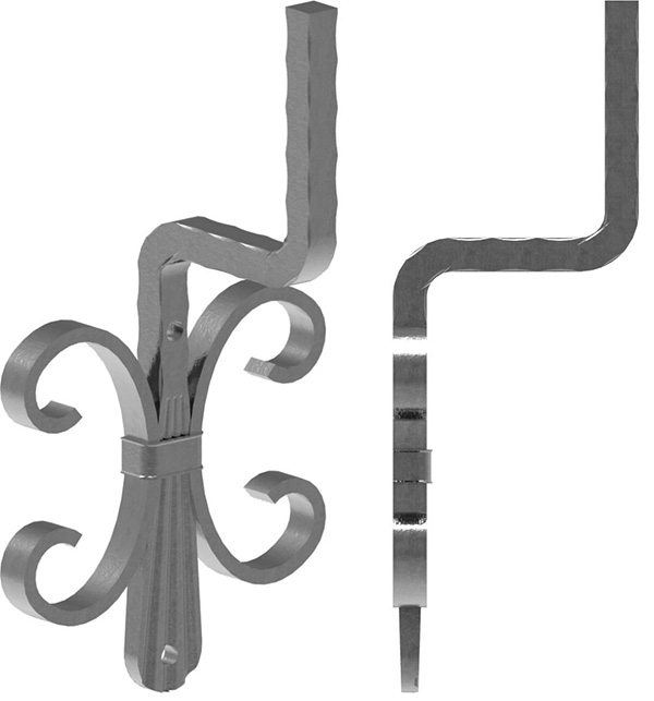 Handlaufhalter - 128x110 mm - zum Anschweissen - Stahl S235JR- roh-30-1411.8