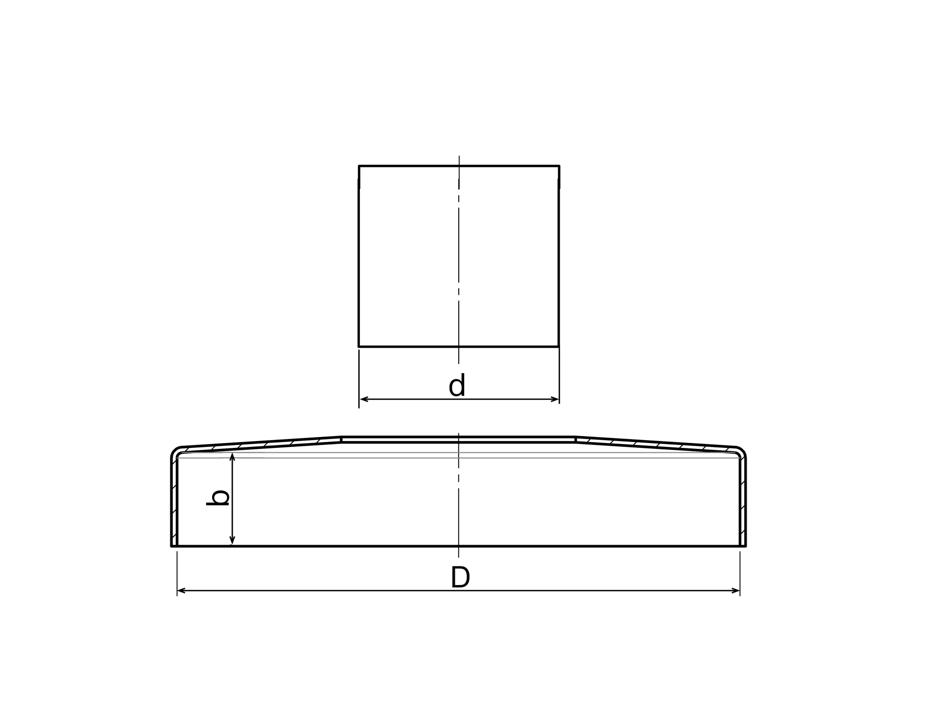 Abdeckrosette rund Edelstahl AISI 304 D 103 mm fuer Pfosten D 42-4 mm geschliffen-89-11A6105X42X25-A.4