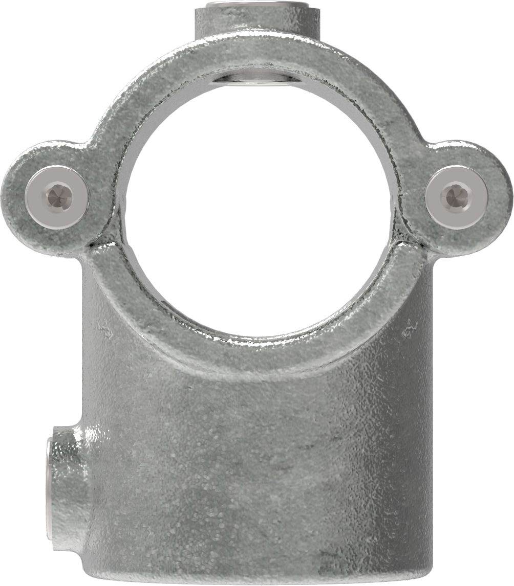Rohrverbinder - T-Stueck mit Bolzen aufklappbar - 136D48 - 48-3 mm - 1 1-2- - Feuerverzinkt u. Elektrogalvanisiert-136D48