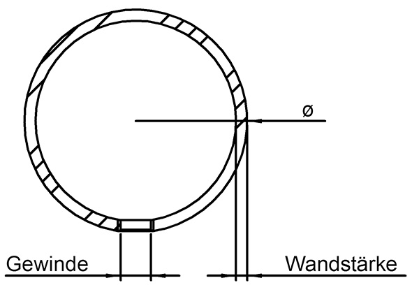 Hohlkugel - Ø 70 mm - mit Gewinde- M8 - V2A-11-4063.4