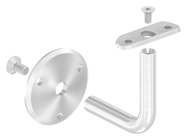 Handlaufhalter V2A fuer Rohr 42-4 mm- Ronde Ø 70 mm- Wandabstand 84 mm- verschraubt-11-2037.4