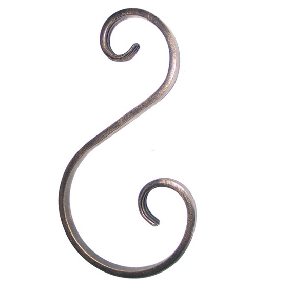 Schmiedeelement S-Form Stahl roh 200mm- 12x6mm-89-11E241TOP200-A.4