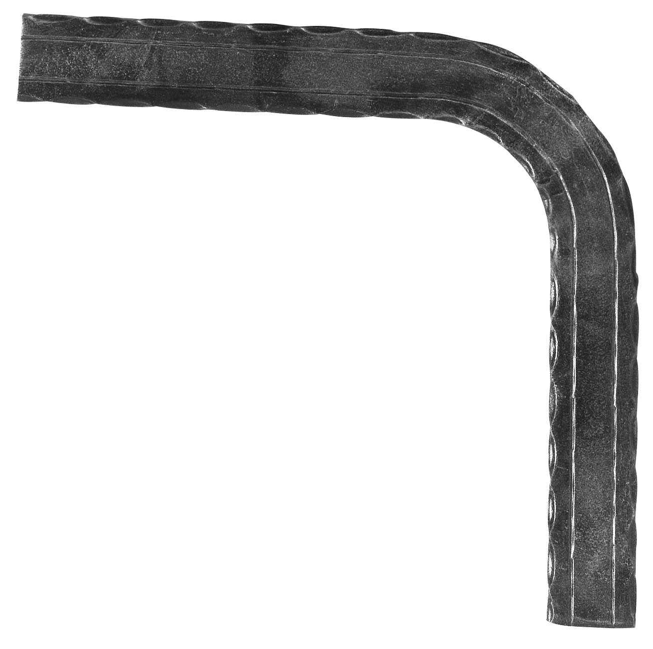 Handlauf-Bogen 90° 50x10 mm Kanten gehaemmert Stahl S235JR schweissbar-30-1435.8