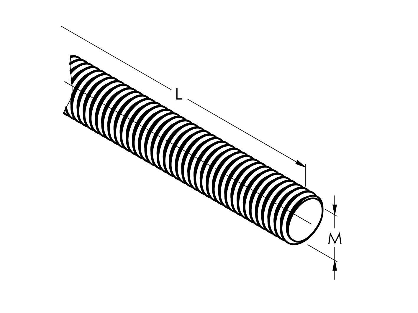 Gewindestange Edelstahl AISI 304 M12 x 150 mm DIN 975-89-11ADIN975M12150-A.4