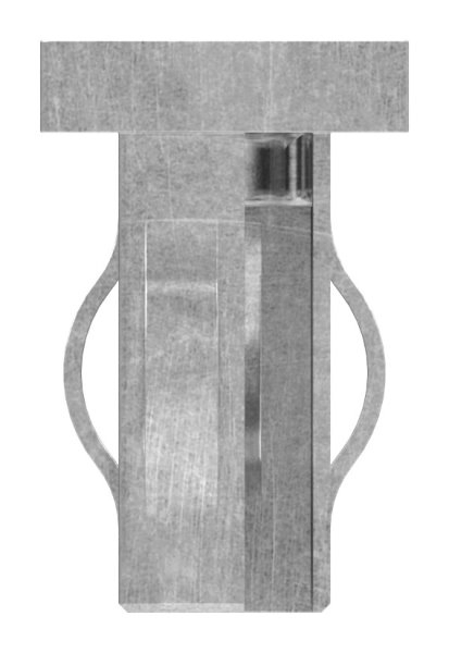 Stahlstopfen flach - mit M8 - fuer Rohr 40x20x1-5-2-0 mm - Stahl S235JR- roh-30-2953.8